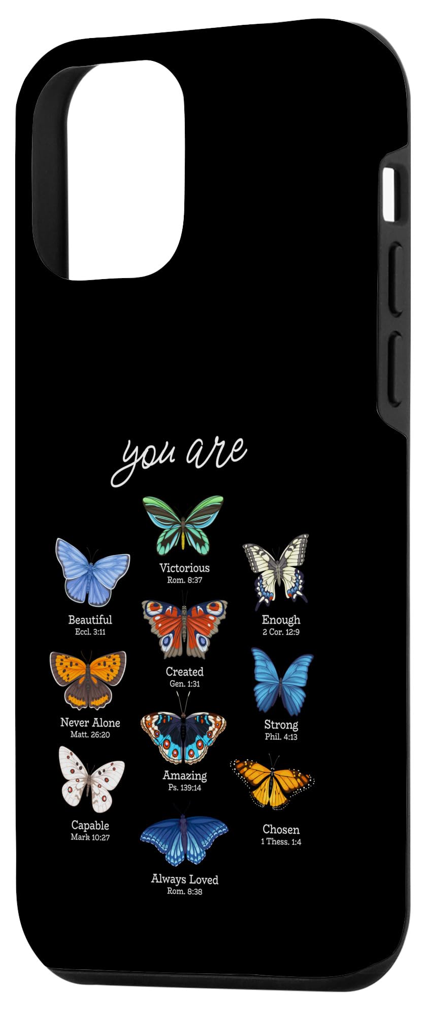 You Are Beautiful Bible Verse Religious Christian Butterfly Case for iPhone 12 mini - Image 2