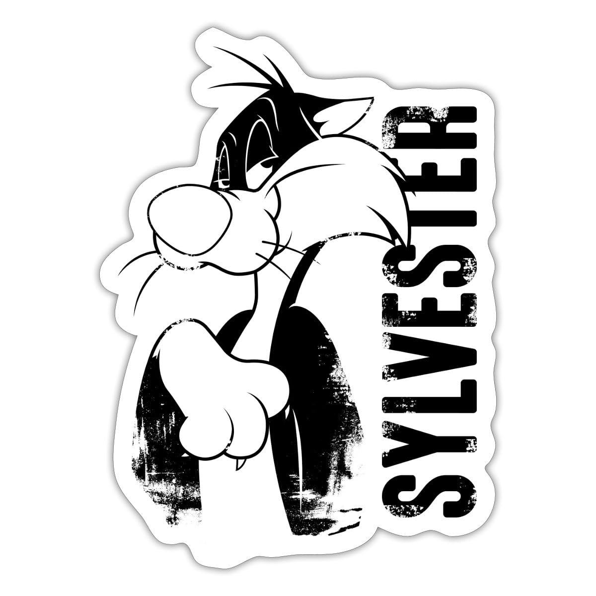 Spreadshirt Looney Tunes Sylvester Sticker Size S (10 x 10 cm), 10 x 10 cm, White Matte