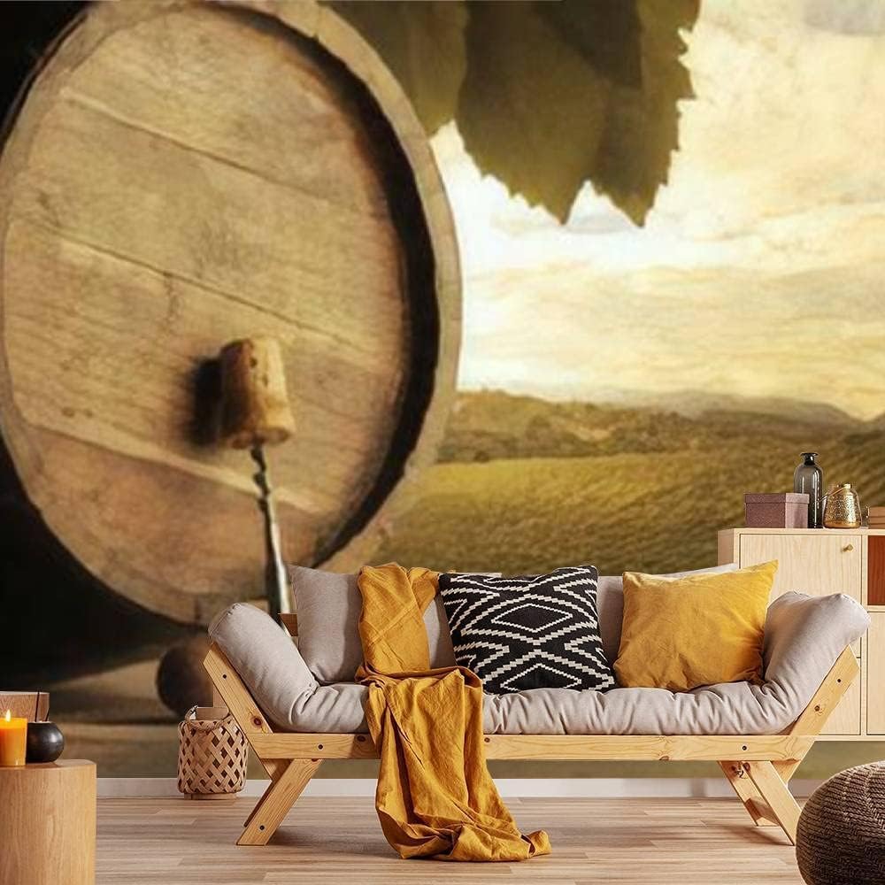 Papier peint mural 3d cave à vin pour masquer les défauts d'un mur de salon terne