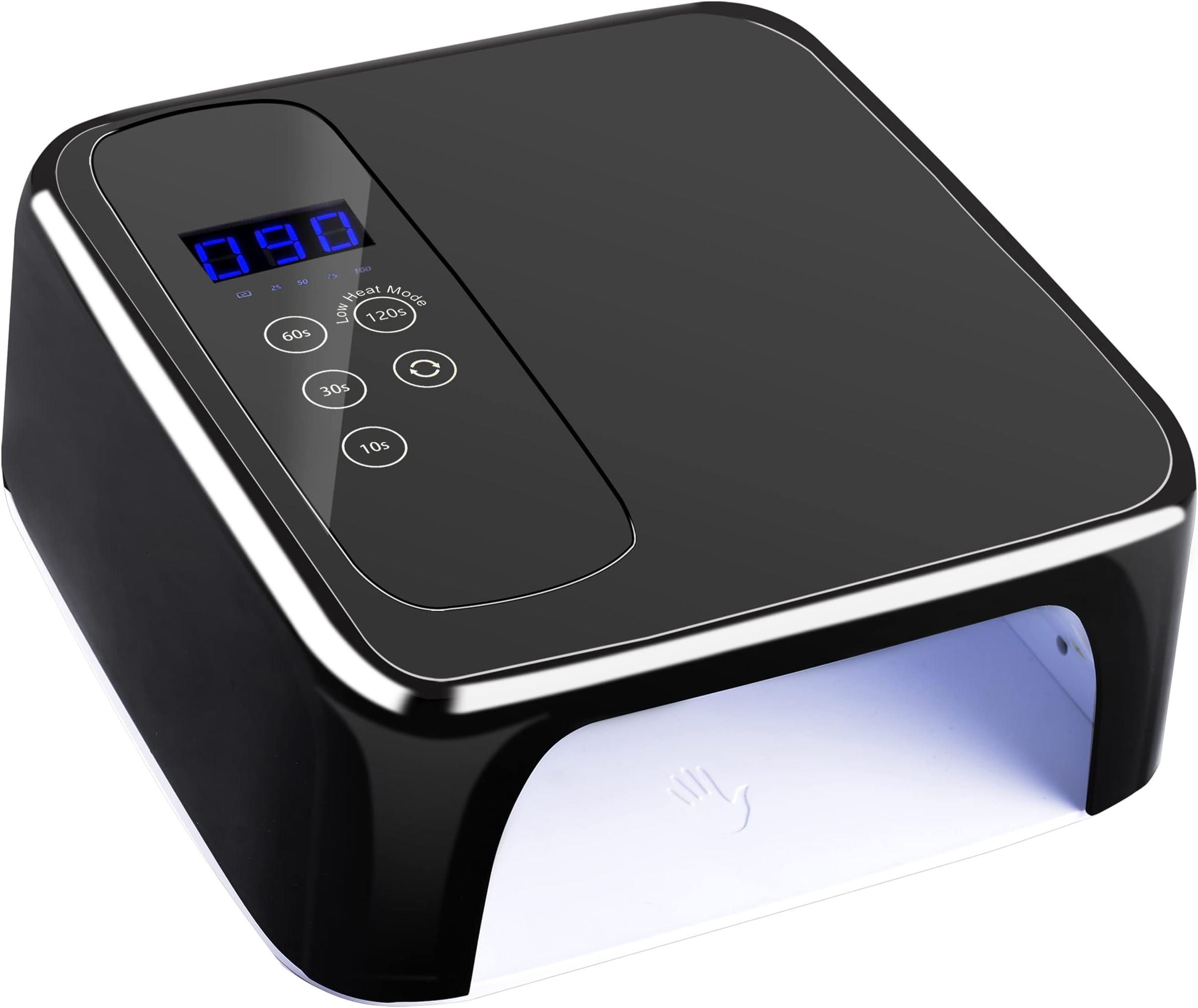 LB UV LED Nail Lamp, Rechargeable LED Nail Dryer, 72W Professional Cordless Nail Lamp with 4 Timer Setting Sensor and LCD Display Portable Home and Salon Gel Nail Art Tools (Black)