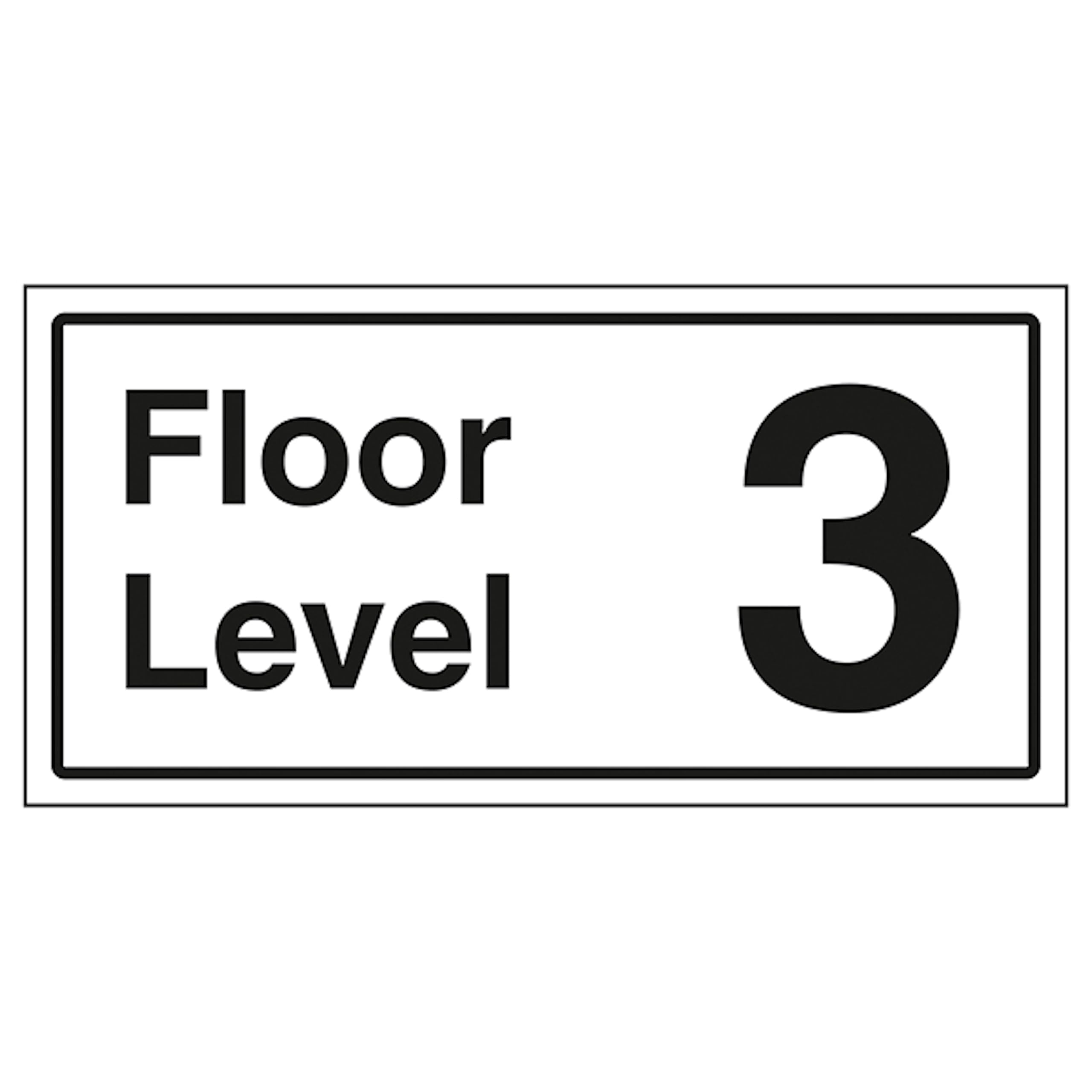 V Safety Floor Level 3 300 x 150 mm - 2mm Rigid Plastic Safety Sign