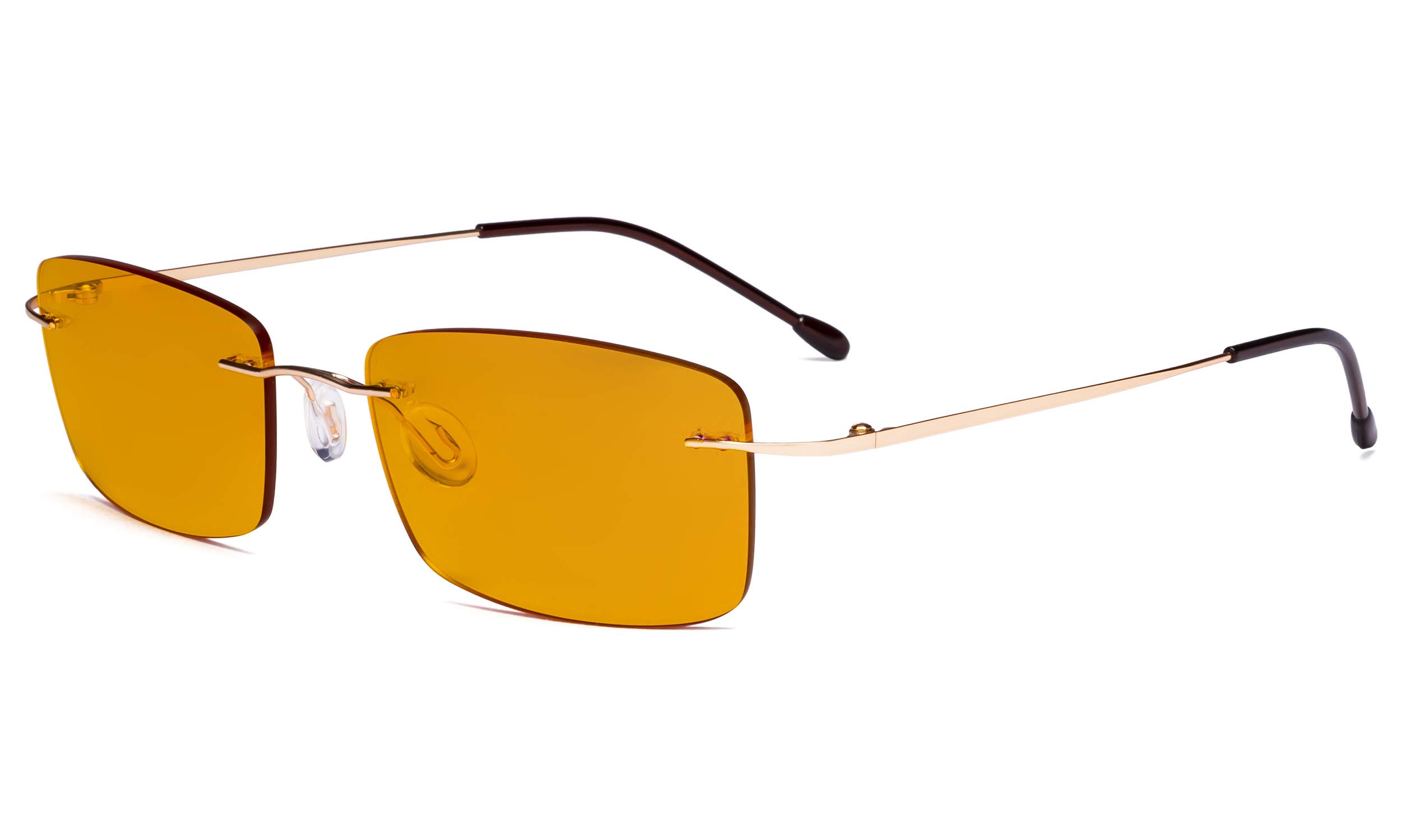 Eyekepper Titanium Rimless Orange Tinted Lenses Computer Reading Glasses Readers Men Women