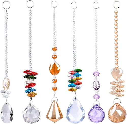 LONGSHENG - SINCE 2001 - Candelabro atrapasoles, prismas, octogono, chakra, bolas de cristal, colgante, adorno con caja de regalo para el hogar,