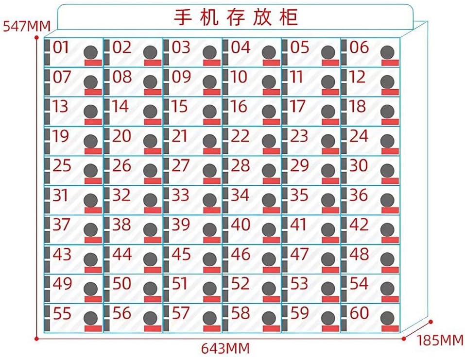 Acrylic Mobile Phone Storage Cabinet, Wall-Mounted Clear Cell Phones Locker Box with Door Locks and Keys, Phone Organizer for Office Classroom Conference Rooms,Clear-6 Slots313X185X112Mm