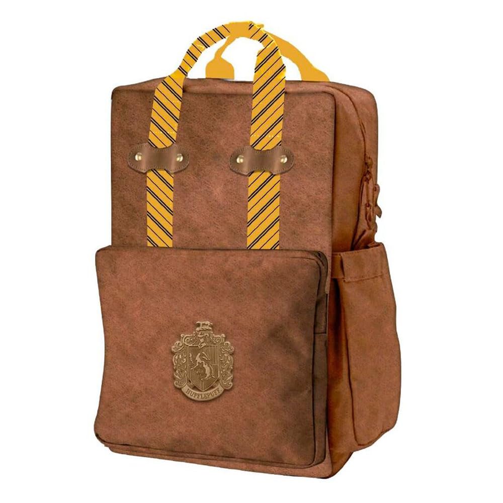 CERDÁ LIFE'S LITTLE MOMENTS Casual Fashion Leatherette Harry Potter Huflepuff Backpack - 35x27x18cm-Unisex