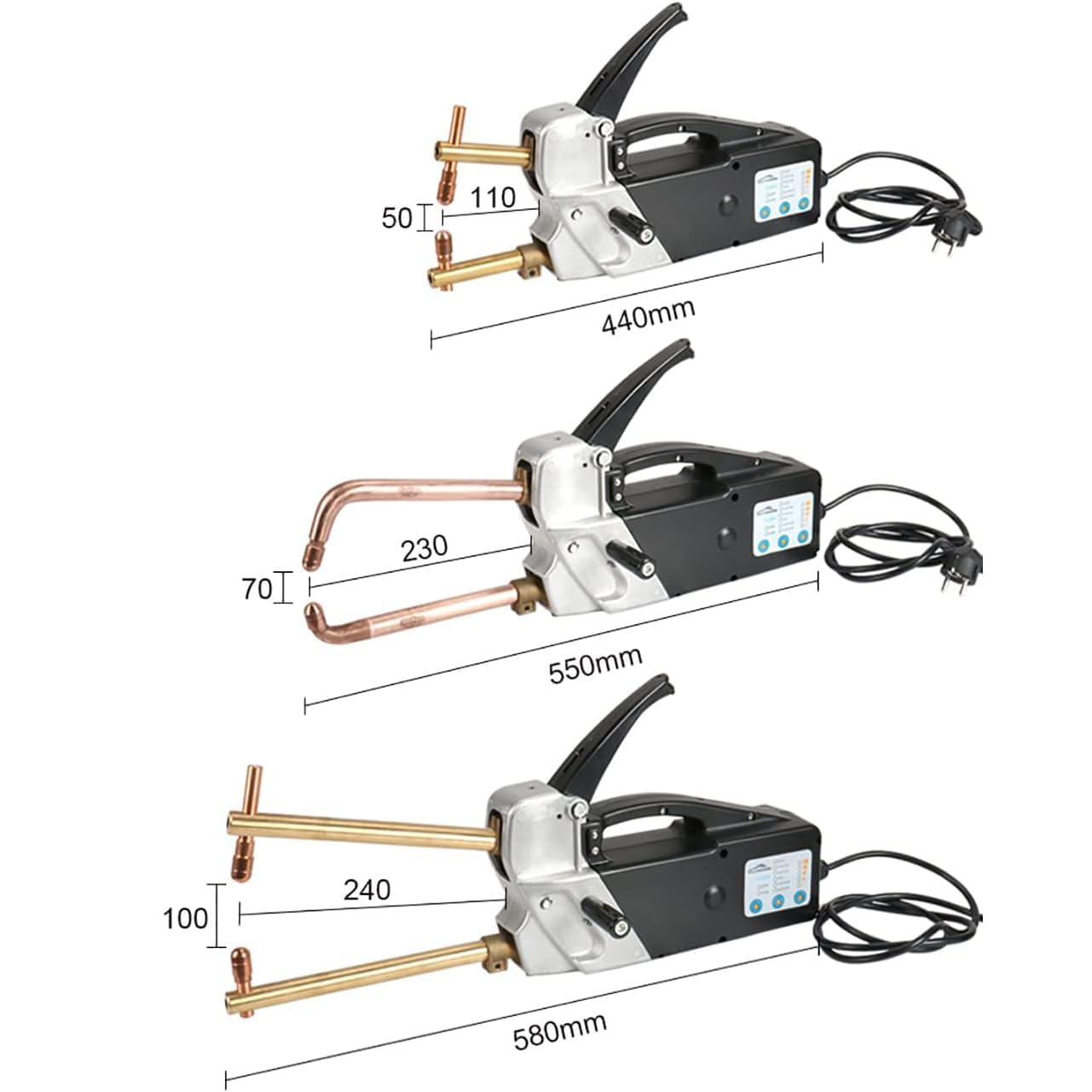 Saldatura a punto elettrico, 220 V Spettacoli a doppia parte del punto laterale, pistola per saldatura portatile portatile, 2,0+2,0 mm Strumento di riparazione in lamiera per la riparazione in lamiera