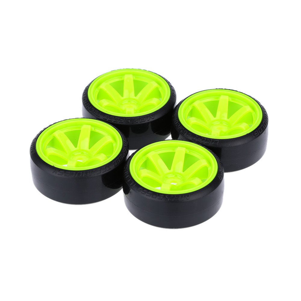 GoolRC 4PCS/Set 1/10 Drift Car Tires Hard Tyre Replacement for Traxxas HSP Tamiya HPI Kyosho On-Road Drifting Car (Green)