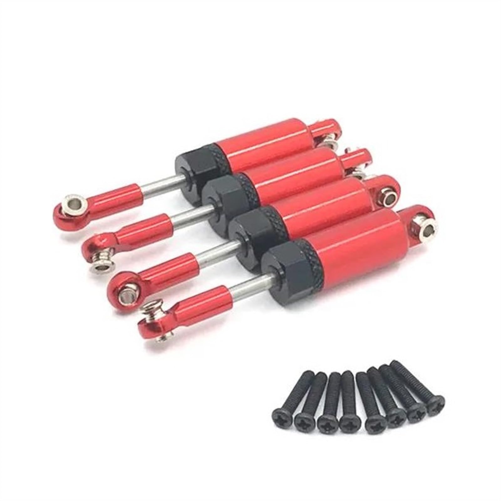 Lot De 2 Amortisseurs RC Métal Rouges - 67 Mm, Capuchons Inclus, Compatibles HS 18301/18302/18311/18312, 1/18