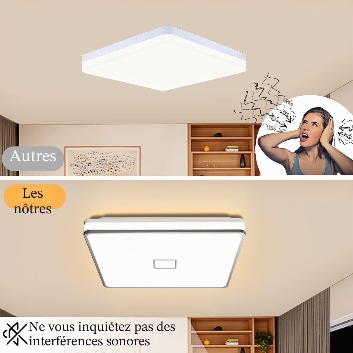 Airand plafonnier LED salle de bain 3000K