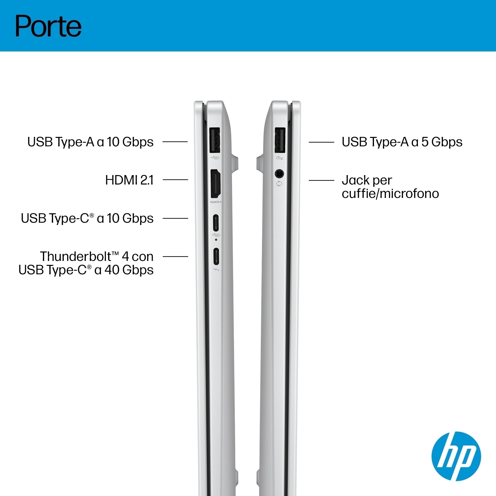 HP OmniBook 7 AI 14-fr0001sl, Notebook, Intel Core Ultra 5-225U, 16GB RAM, 512GB SSD, Display 14” OLED 2K 300 Nits, AI PC, 5MP IR Privacy Cam TNR, Windows 11, Argento