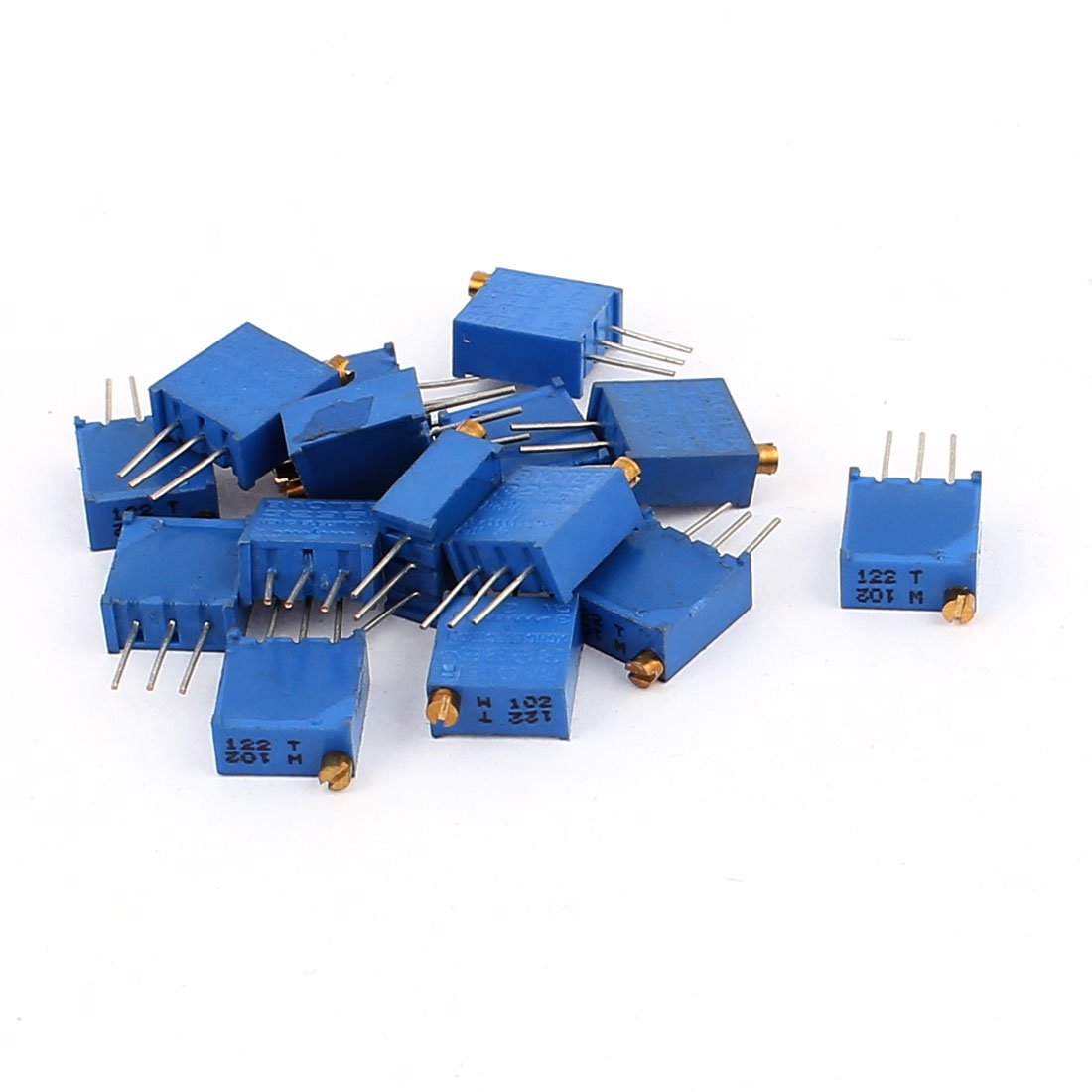 Uxcell Blue Sourcing Map 15 Pcs 3296W 1K Ohm Multiturn Potentiometer Pot Variable Resistor