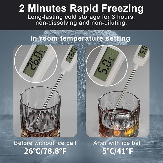 2Pack Esferas de Hielo de Acero Inoxidable para Whisky XL 55mm miniatura 3