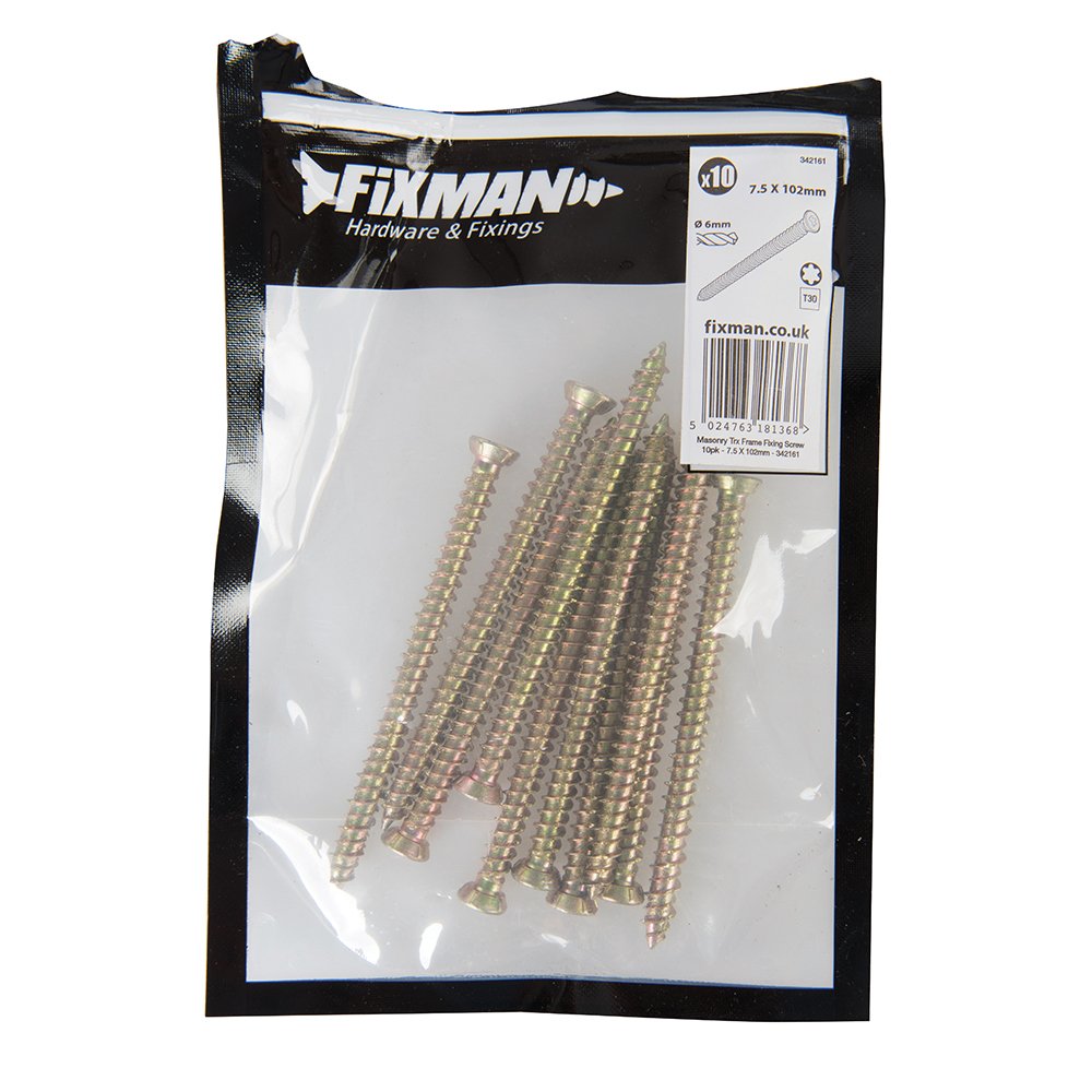 Fixman 342161 Trx Frame Fixing Screws 10pk 7.5 x 102 mm