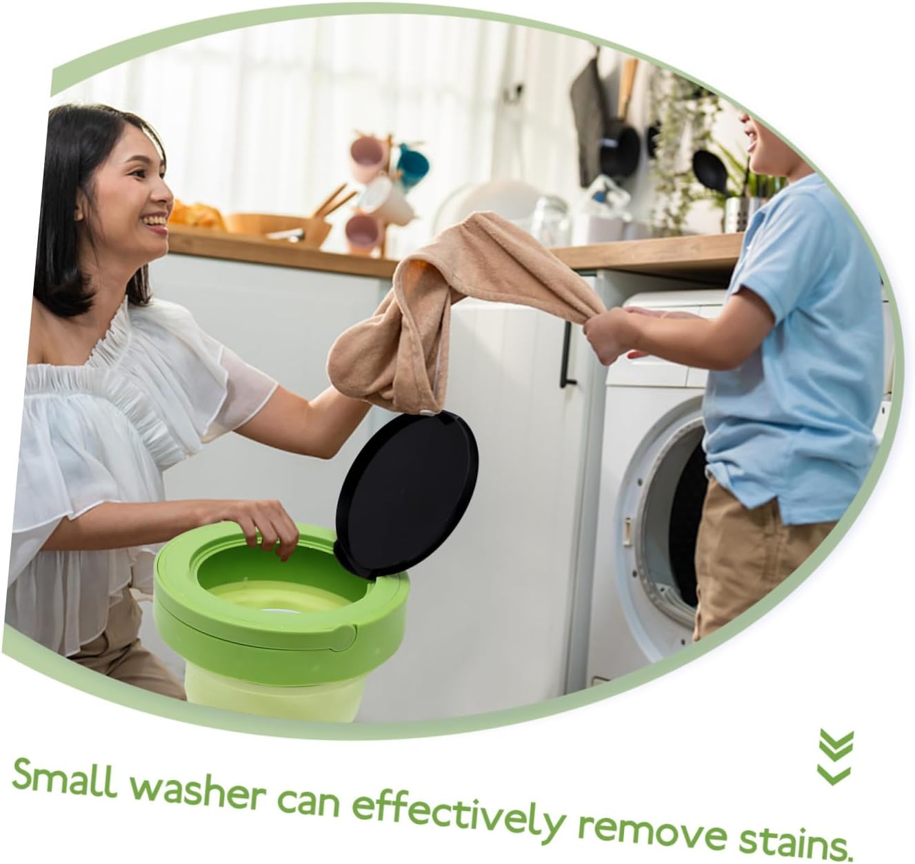 Portable 6l Mini Foldable Washing Machine with US Plug, Small Portable Washer for Travel and Camping, Compact Clothes Washer with Spin and Drain Function, Green