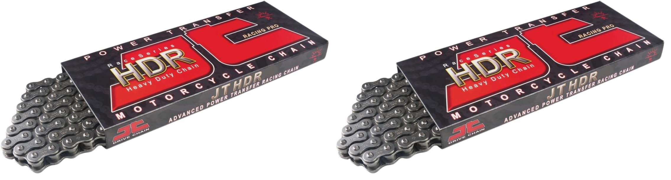 JT Chain JTC428HDR124SL (428 Series) Black Steel 124 Link Heavy Duty Non O-Ring Chain with Connecting Link (Pack of 2)