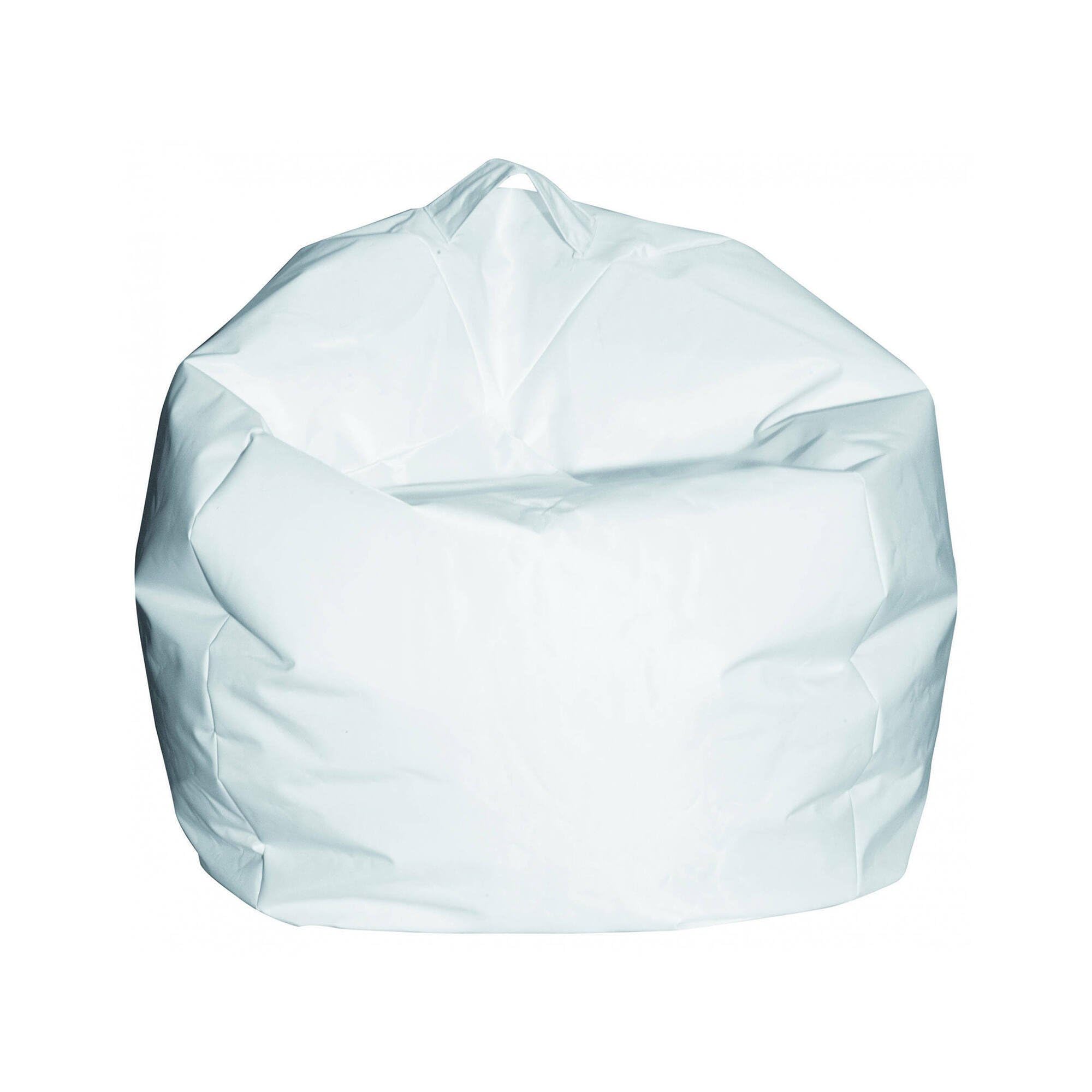 Dmora Talamo Italia - Pouf Abe, Poltrona multiuso, Poltroncina sacco, Pouf poggiapiedi, Made in Italy, 65x65 h50 cm, Bianco