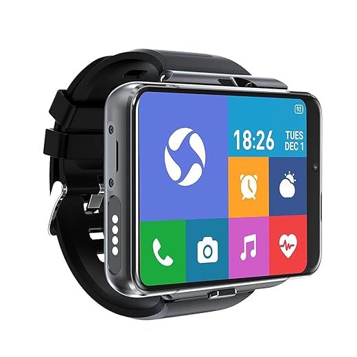 4G Smart Watch Phone, Android 9.0 MTK6761 Quad Core 4GB+64GB Smartwatch 2.88" Large Screen Men Watch 2300mAh 5.0MP+13.0MP Dual Camera Face Unlock IP67 Waterproof Fitness Activity Tracker (Black)