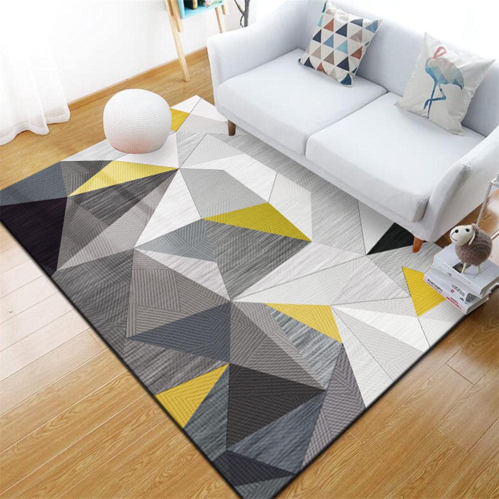 Tapis de jeux enfant doux tapis poil court géométrique moderne 200x300cm