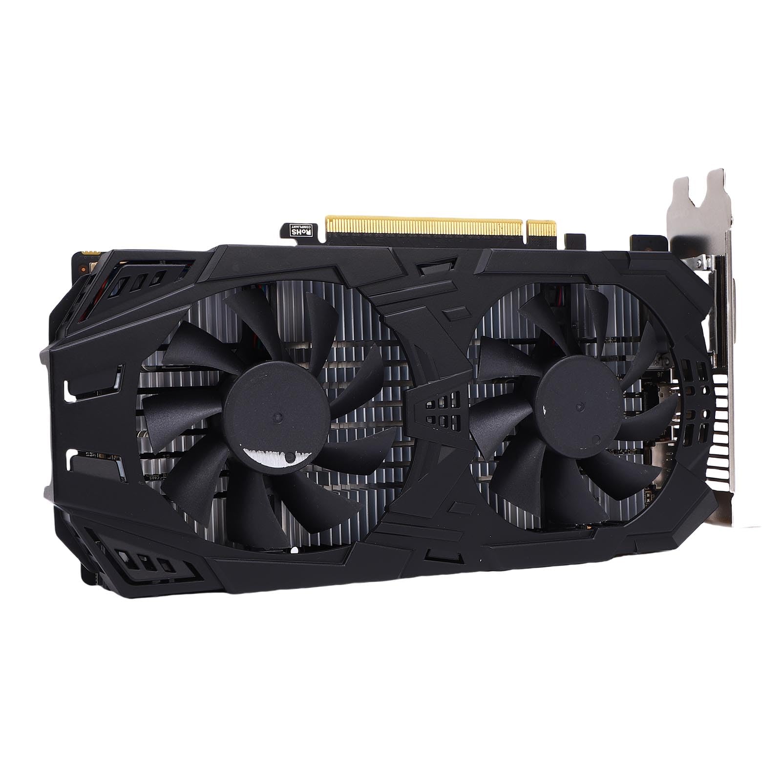Cuifati GDDR5 2GB Computergrafikkarte, 128 -Bit -PCIe 3.0 X16 Gaming -Grafikkarte mit 2 Cooling -Lüfter, PC -GPU für Gaming, mit HD Multimedia Interface Display Port DVI -Schnittstelle
