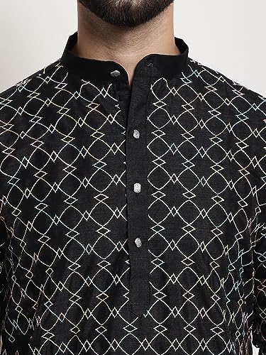 Image of SOJANYA (Since 1958 Men's Silk Blend Kurta and Pyjama with Nehru Jacket
