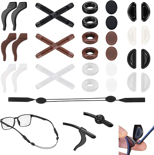 Miniatura 7 de 37 retenedores para gafas, ganchos de silicona suave para las orejas, retenedor de manga con punta de patilla, soporte antideslizante para lentes de