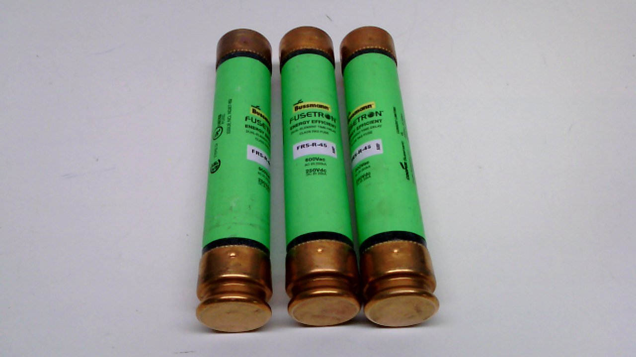 Bussmann Frs-R-45 - Pack of 3 - Class Rk5, Dual-Element Fuse, Frs-R-45 - Pack of 3 - Class Rk5