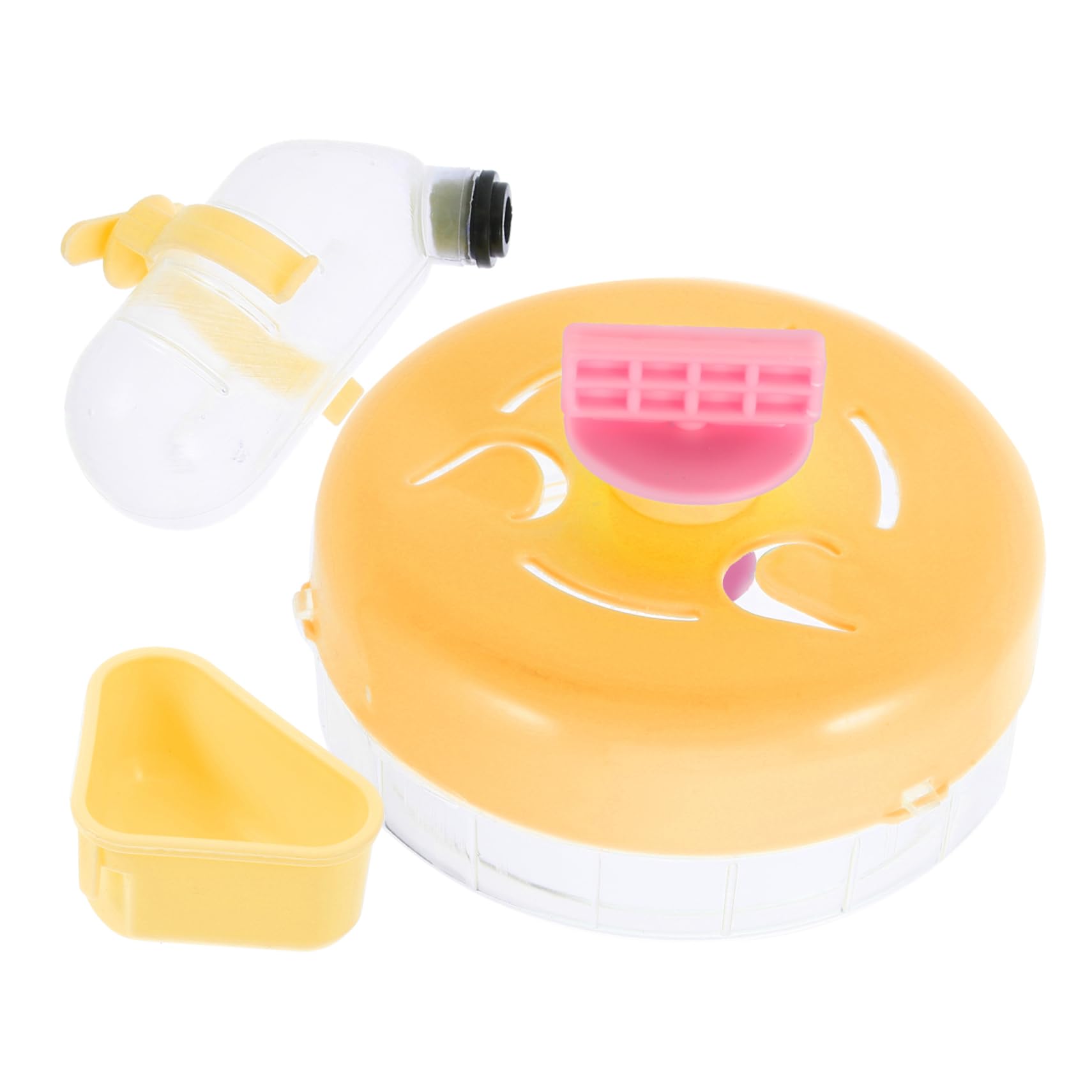 HEMOTON 1Set Hamster Water Bottle with Food Bowl Running Wheel Essential Cage Accessories for Small Animals Durable Design for Mice Gerbils and Other Pets Compact