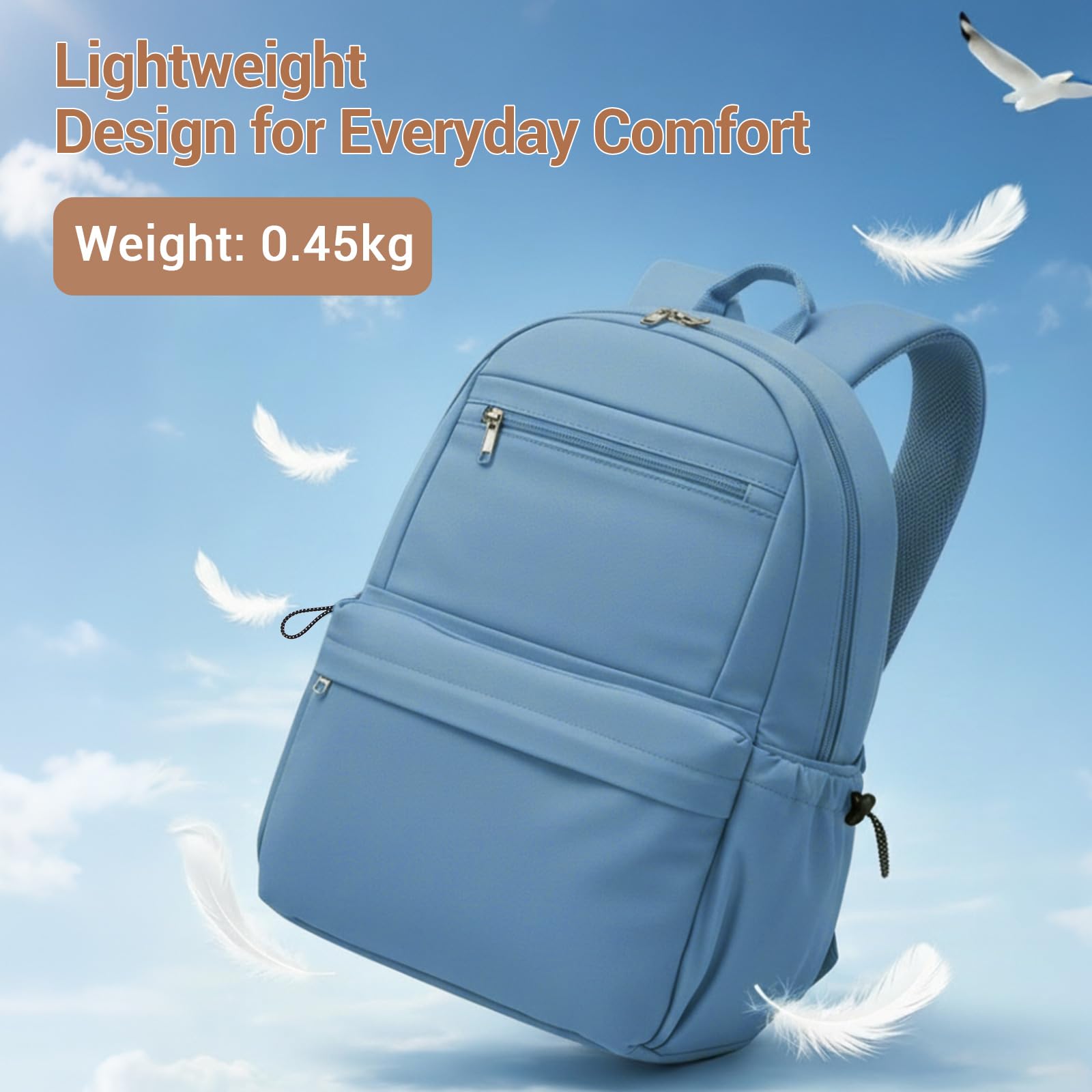 Kono Mochila Escolar Adolescente Mujer Hombre, Mochilas Instituto Ligera Impermeable 15.6 Pulgadas Portátil, Mochila Casual Viaje Trabajo Colegio Universidad (Azul)