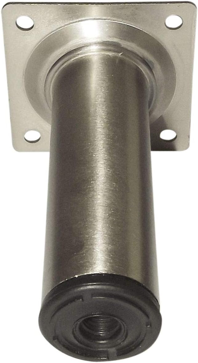 Element System11100-00176 600 mm Length 30 mm Diameter Round Pipe Furniture Legs includes Screw-Mounting Plate - Stainless Steel Optics (1 unit)