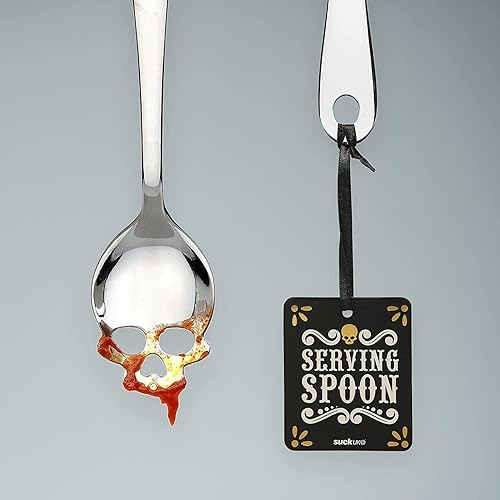 Miniatura 7 de Suck UK Espátula de metal de calavera  Espátula de acero inoxidable  Espátula de pescado ranurada  Accesorios de cocina góticos y decoración gótica