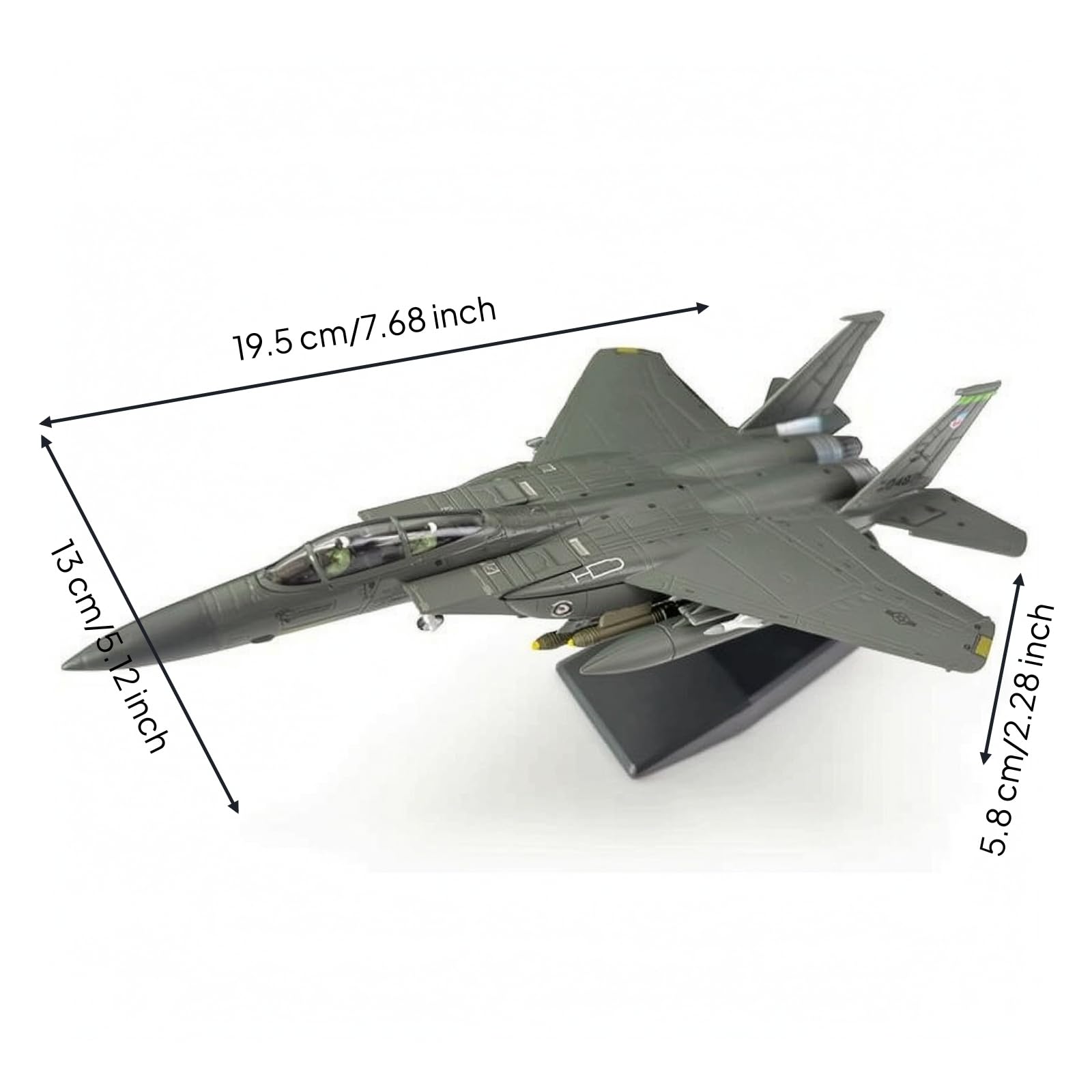 Modello di Caccia con Supporto Realistico Aeromodello Leggero Modellismo per Libreria, style to 3