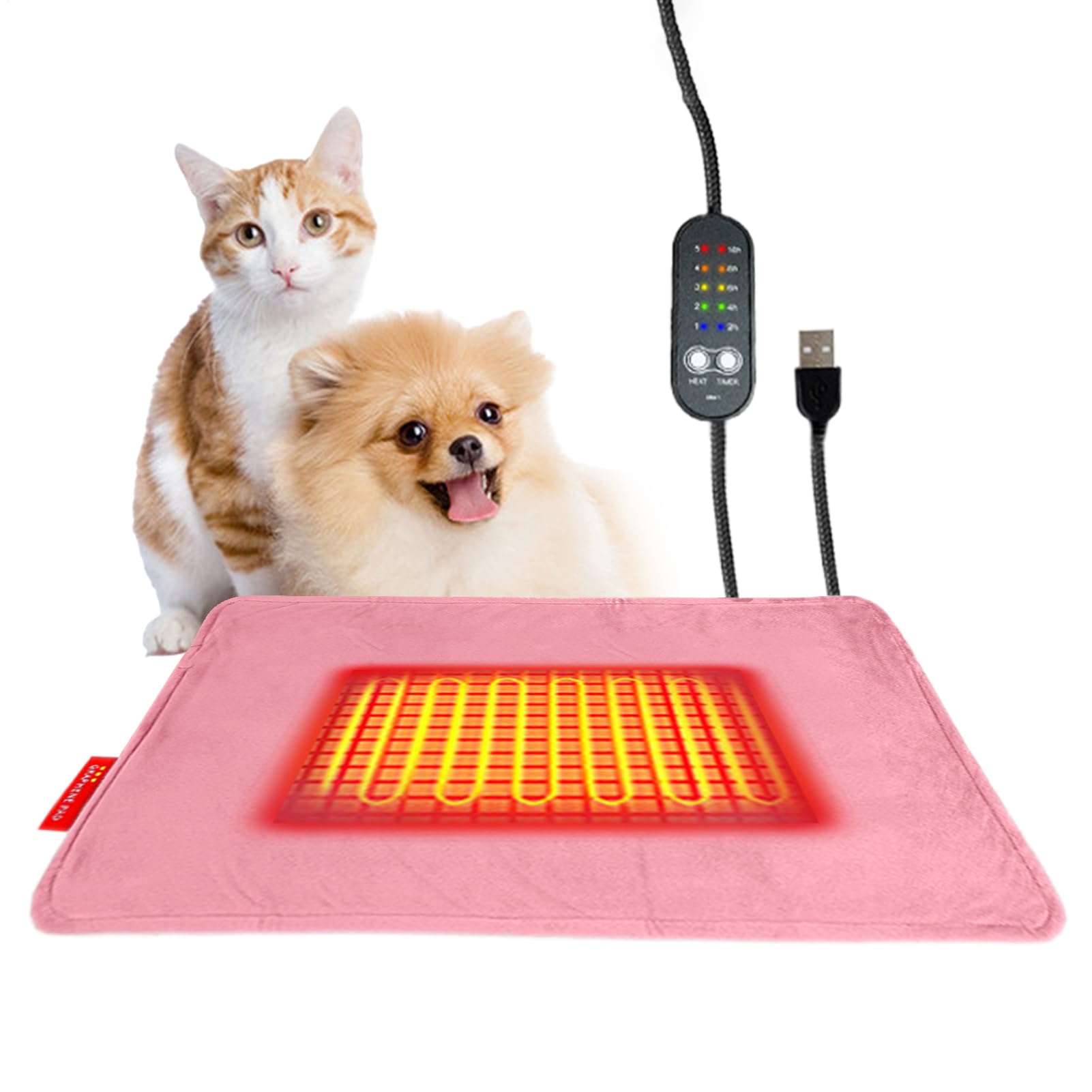 Coussin chauffant pour chat intérieur et tapis thermique pour cage d'animaux