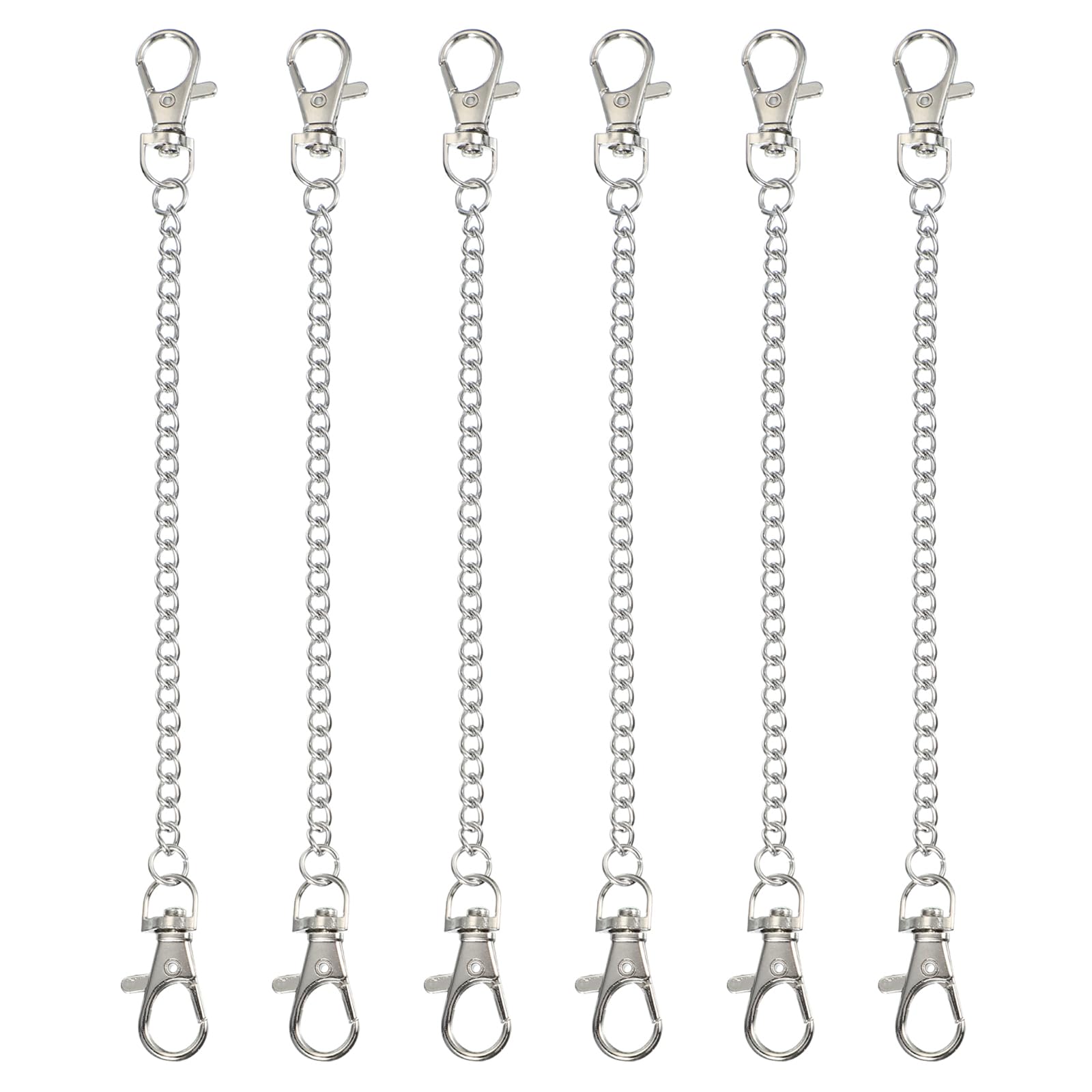 PATIKIL Hanging Chains with Lobster Clasp, 6 Pcs Plant Hangers for Bird Feeders Planters Lanterns Wind Chime Chalkboards and Ornaments, Silver
