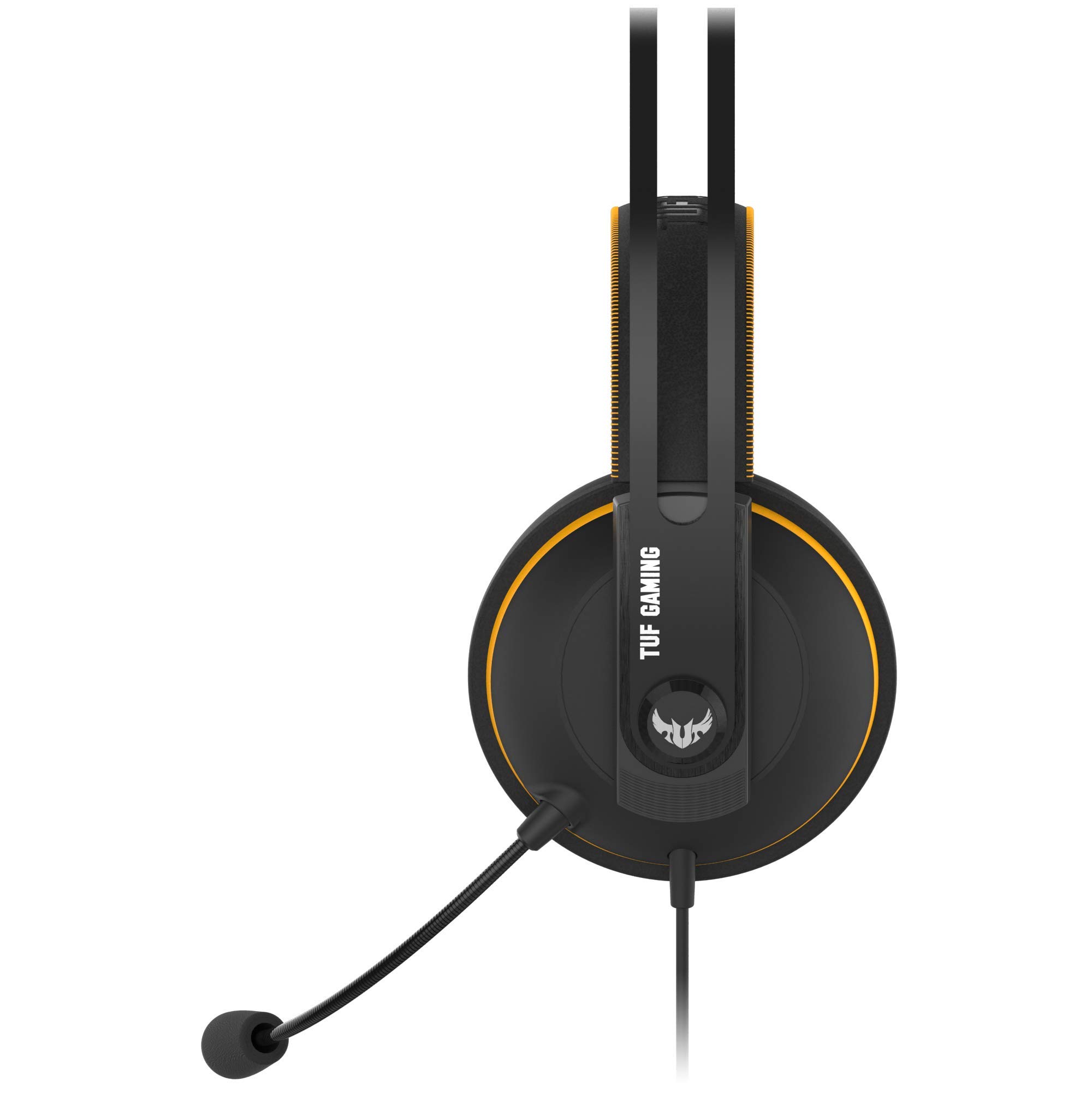 ASUS TUF Gaming H7 Yellow - Auriculares compatibles con PC, Mac, PS4, Nintendo Switch, smartphones y Xbox One, con sonido 7.1 virtual integrado con altavoces Asus Essence, Amarillo