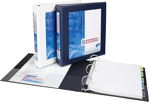 Miniatura 6 de Avery Carpeta de 3 anillas enmarcada de alta resistencia, anillos EZD de 1.5 pulgadas, 1 carpeta azul marino (68059)