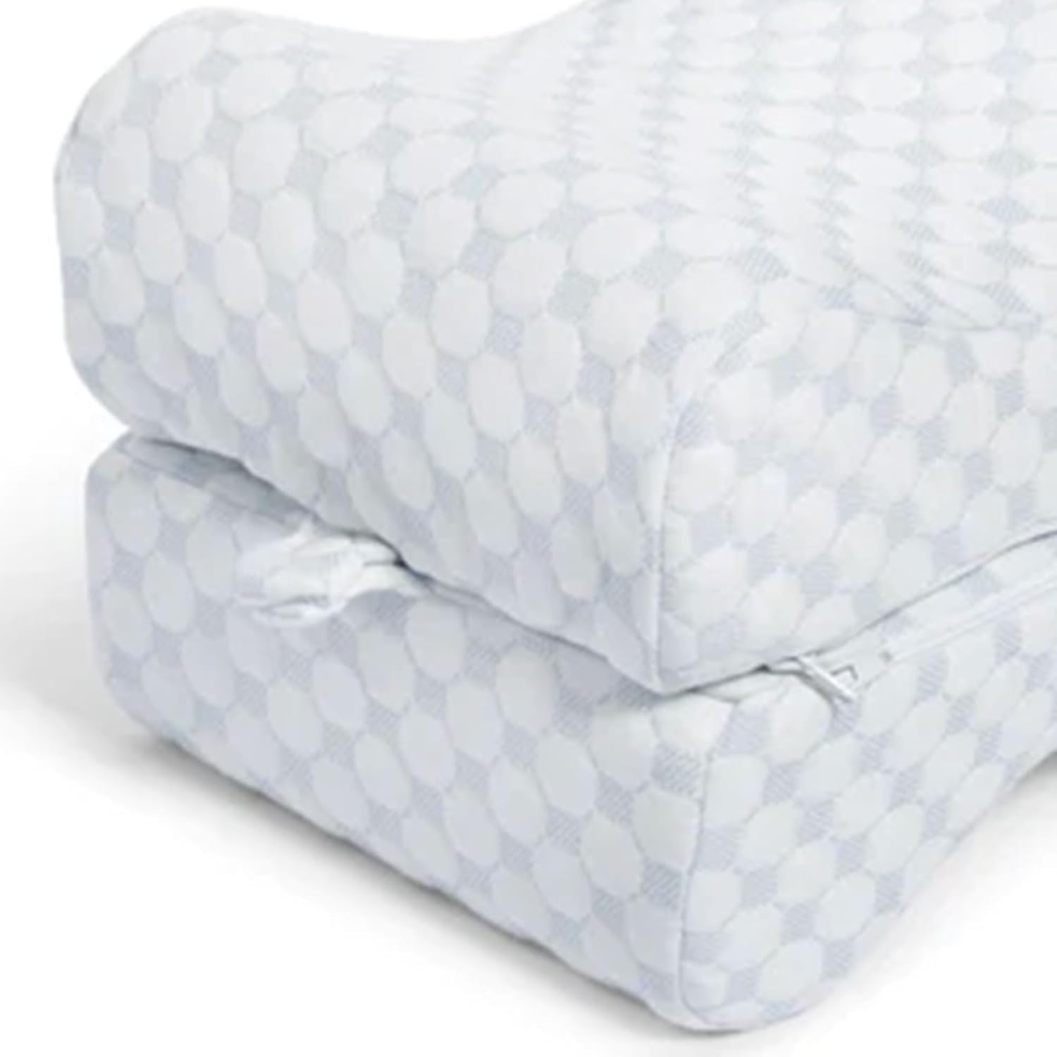 Sleepgram High Density Foam Contour Knee Pillow w/Washable Cover & Inner Cooling Gel Layer for Soothing Back, Hips, Knees, Joints & Sciatica Pain