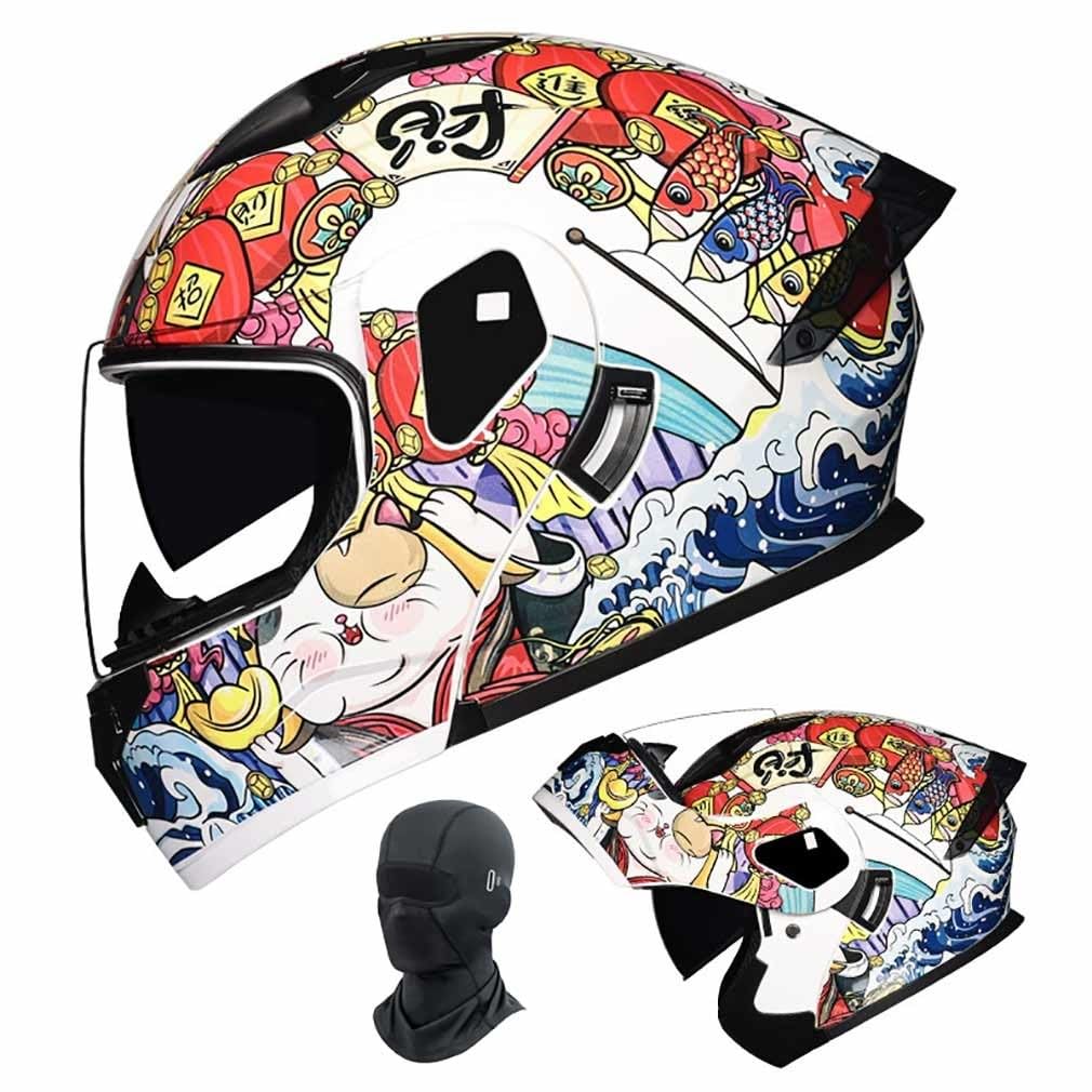 Kask szczękowy, modułowy kask z maską, certyfikat ECE, kask motocyklowy HD, odporna na mgłę, podwójna soczewka, zdejmowana odzież wewnętrzna, porowaty oddech dla dorosłych mężczyzn i kobiet