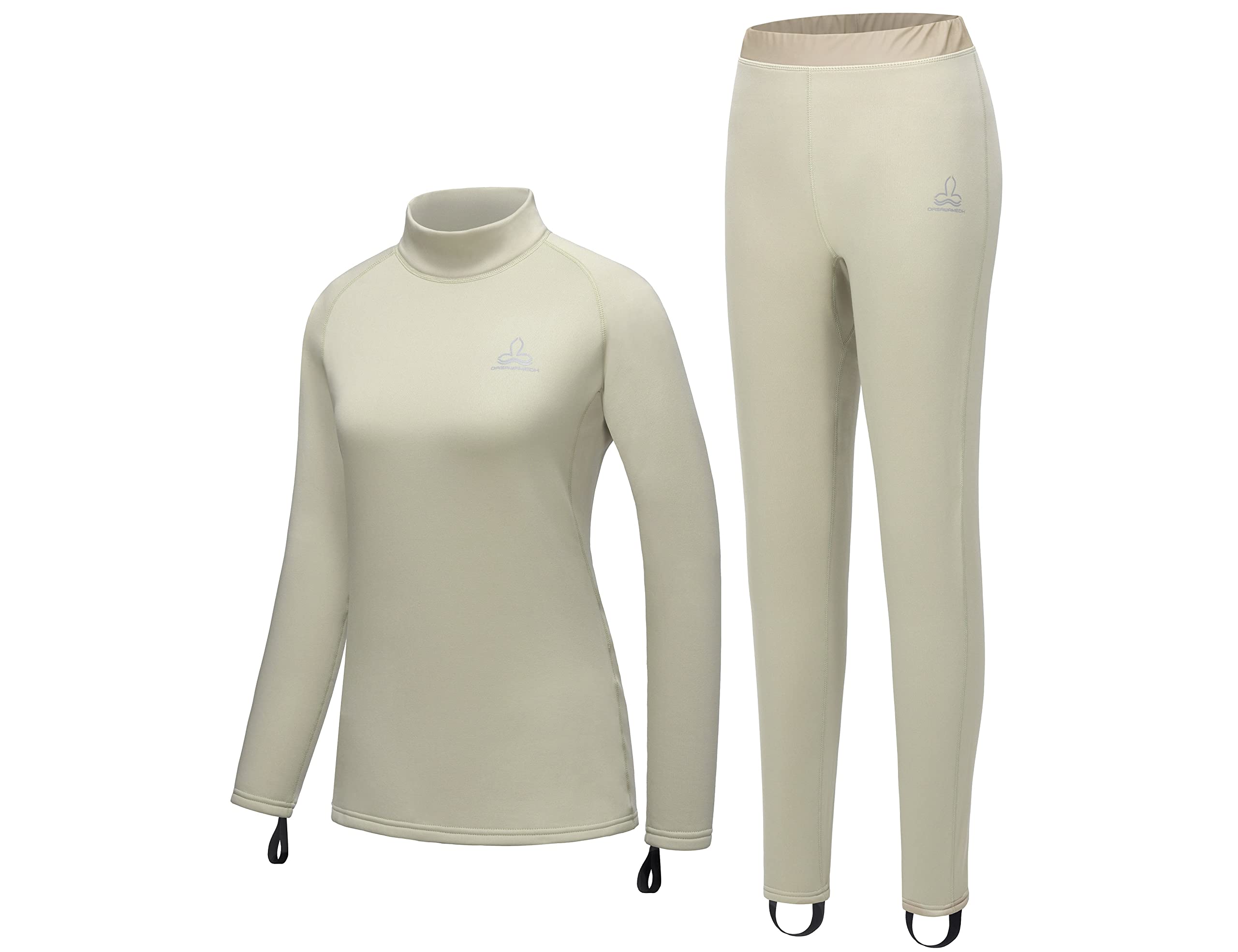 Dasawamedh Damen Fleece Thermo Unterwäsche Set Leichte Warm Base Layers Lange Unterhose für Wandern Skifahren Tauchen