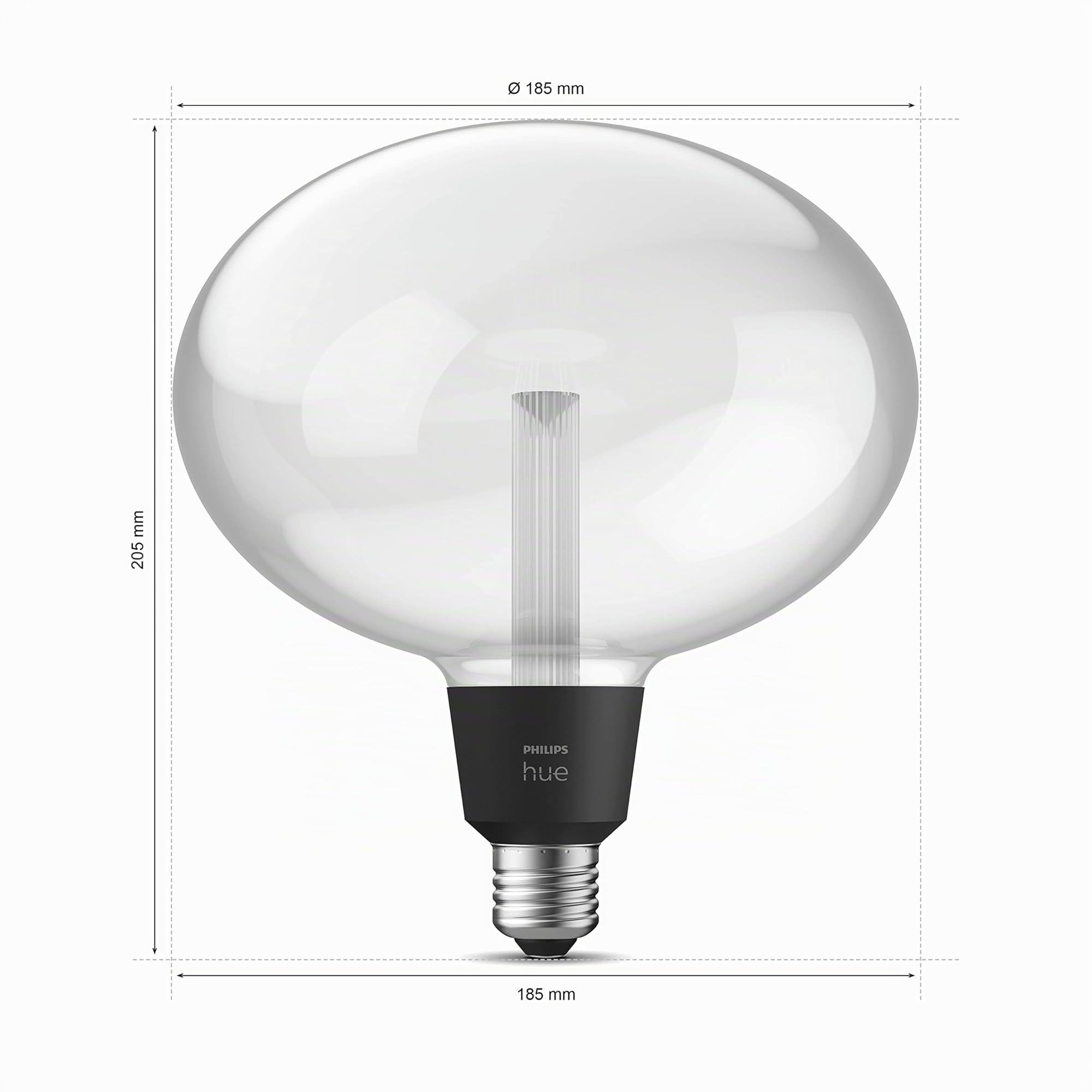 Philips Hue - Bombilla inteligente Lightguide E27 elíptica, Luz blanca y de colores, Bluetooth, compatible con Alexa y Google Home