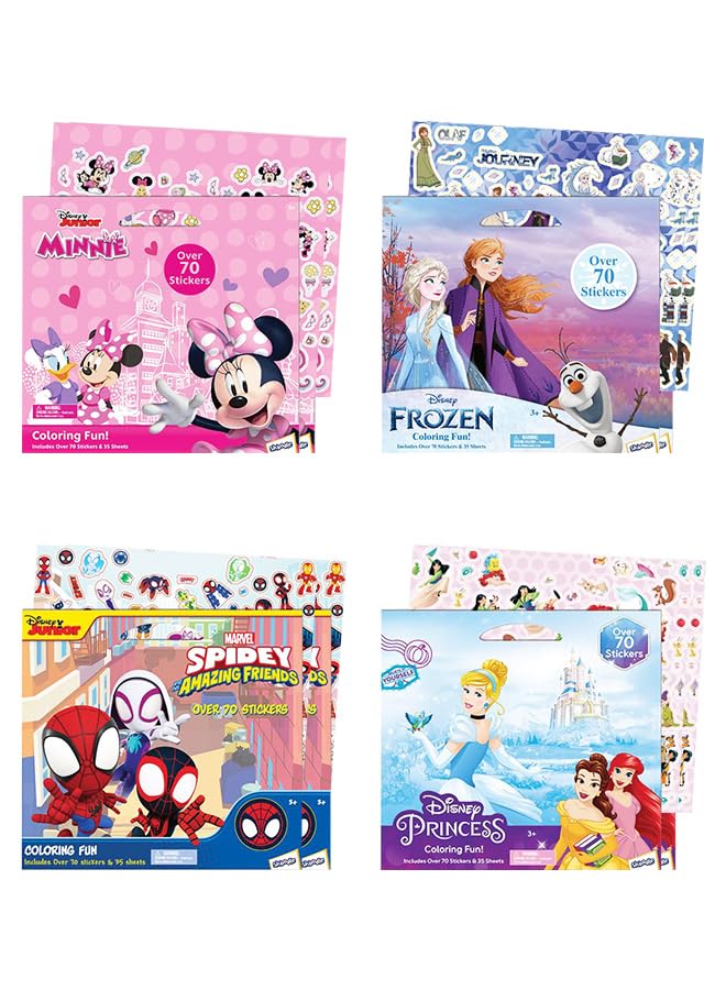 SKOODLE4 Pack Disney Color & Activity Book Set for Kids
