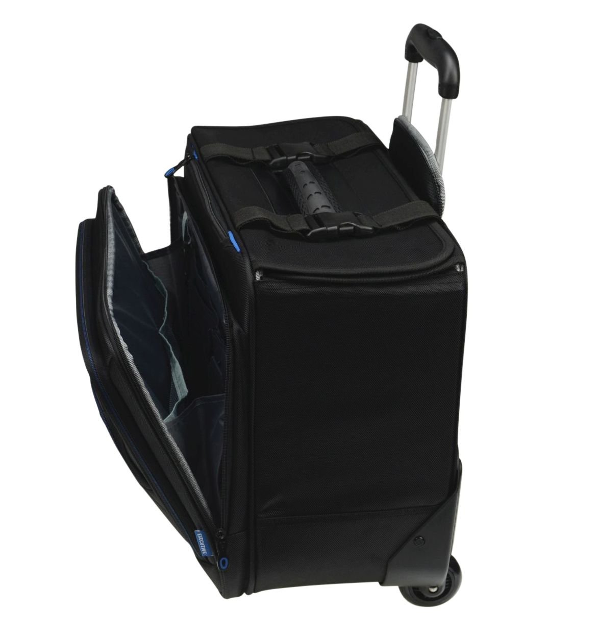 46108 Businesstrolley Pioneer, Laptoptrolley für Notebooks, Koffer mit arretierbarem Teleskoptrolleysystem, Laptoptasche aus Polyester, Tasche mit 2 Skaterrollen, Trolley