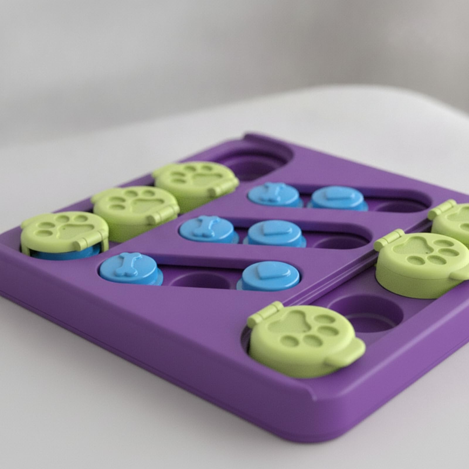 Futterpuzzle Beschäftigend Hundespielzeug mit Schiebern Langsam Intelligenzspielzeug für Drinnen