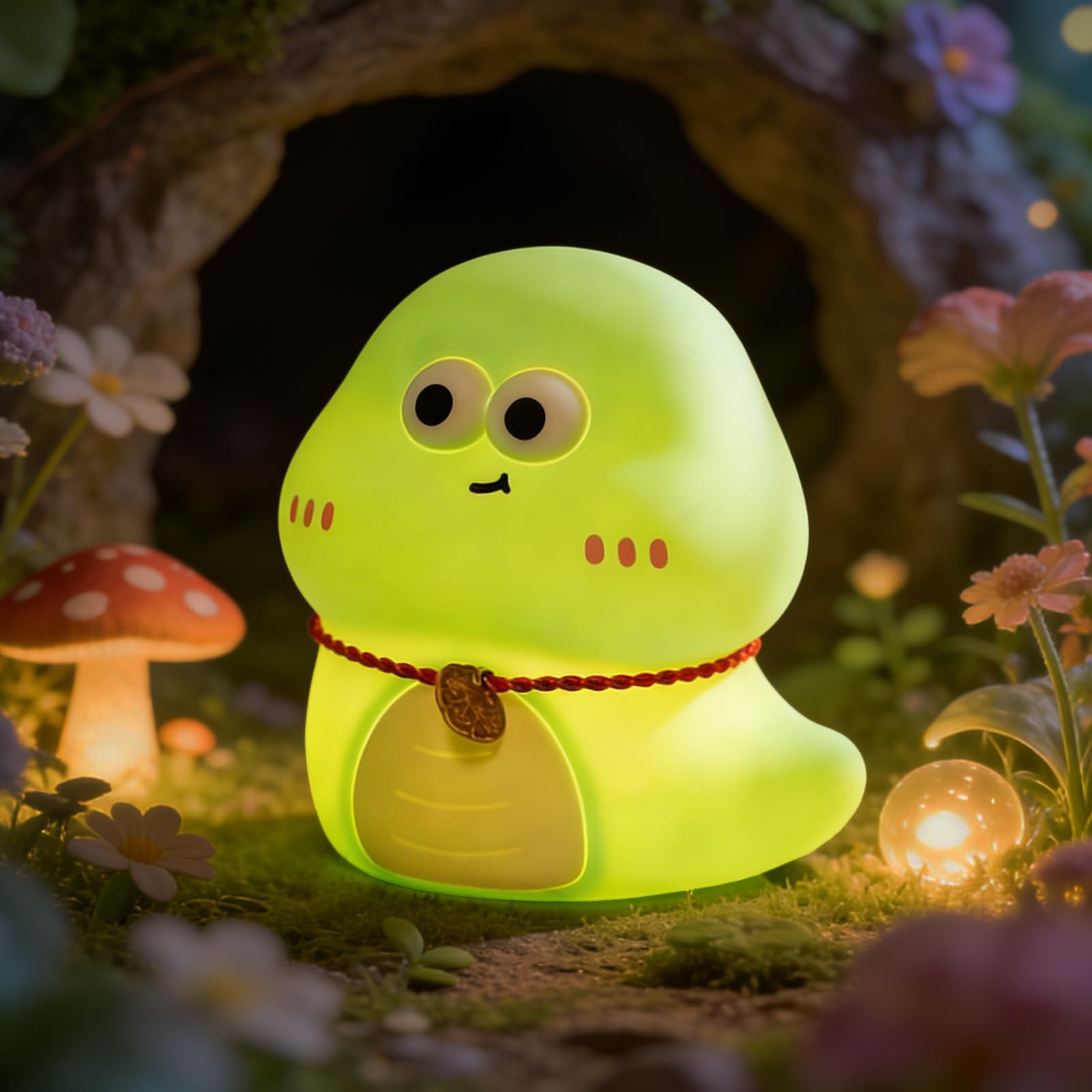 Gemmac LED Nachtlicht für Babys Schlaflicht 7 Farben Wiederaufladbares Dimmbar Touch Nachtlicht Farbwechsel Süße Tiere Kawaii Silikon Weiches Nachttischlicht Stilllicht für Schlafzimmer Zimmer