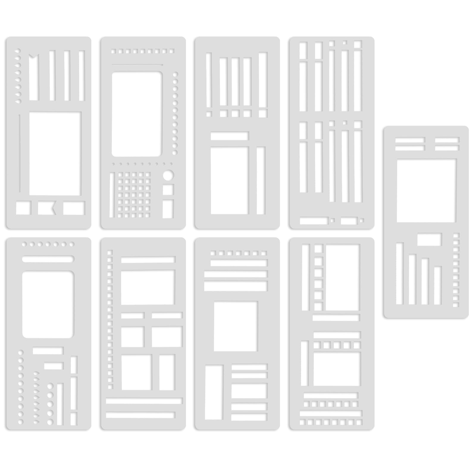 9Pcs Calendar Stencils, Flexible Record Stencils for Journaling, Handmade Reusable Planner Template for Checklists, Scrapbooking, DIY Craft