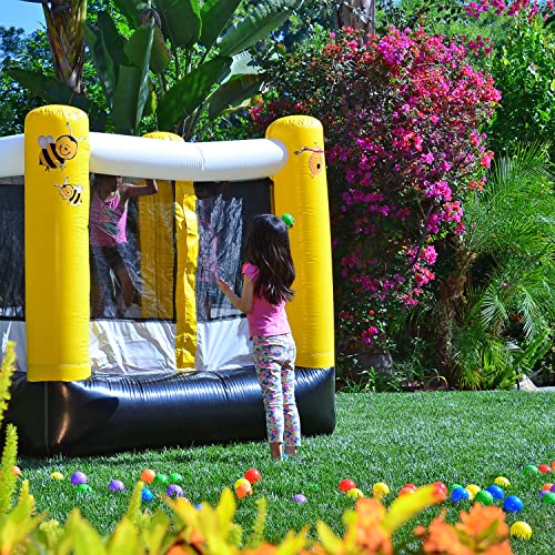 JumpOrange Busy Bee Bounce House Inflatable for Little Kids and Toddlers (with Blower), Basketball Hoop, Outdoor Indoor, Light Weight, Birthday Party, Bouncy House Jumper - Image 8