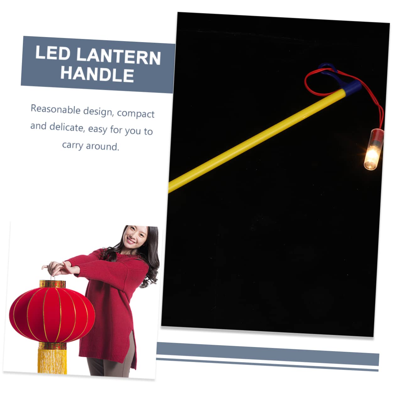 NAMOARLY 5Pcs LED Lantern Handle Lantern Stick for Festivals and Parties Lighted Walking Stick No Battery Required Comfortable Grip Design