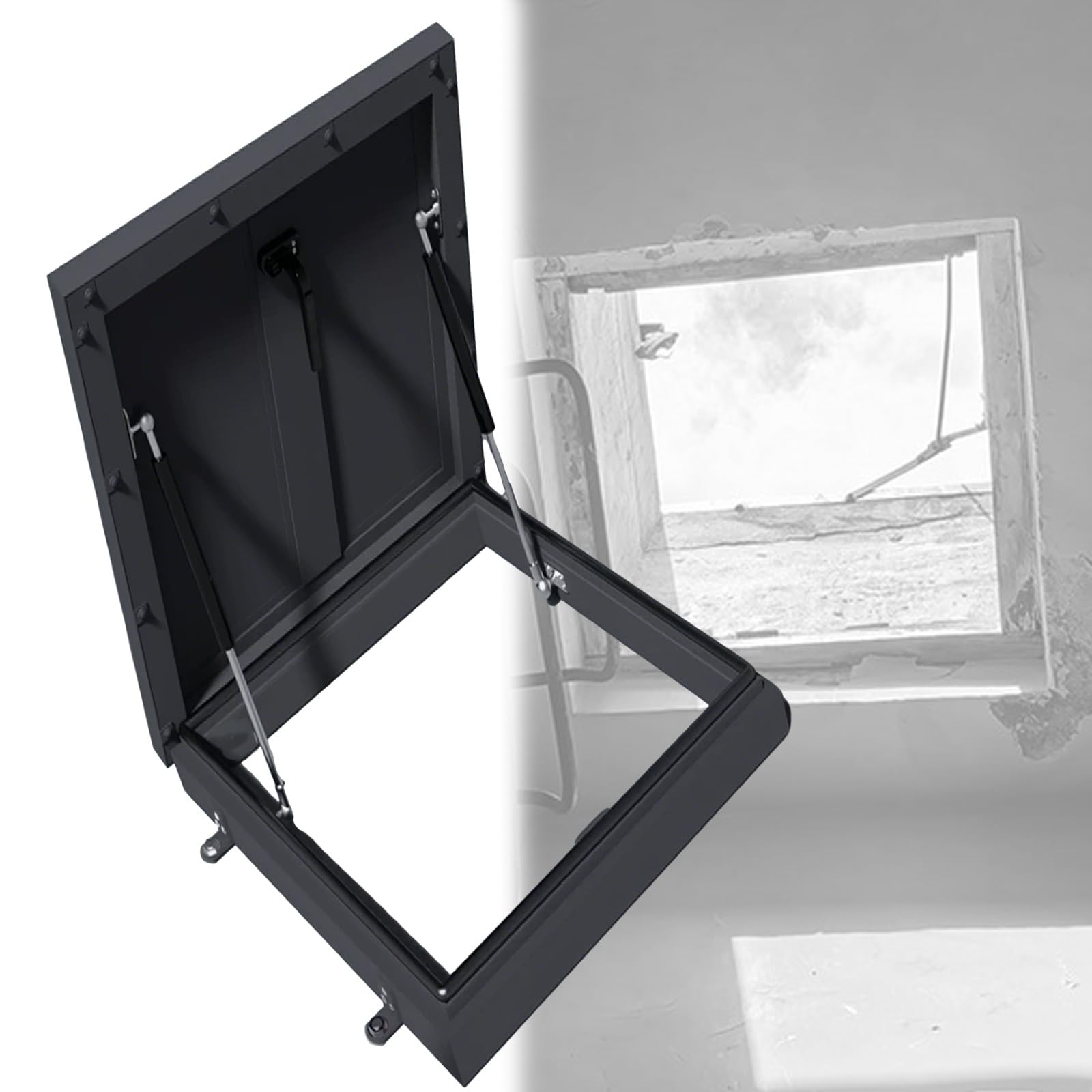 Trappe d'accès au toit en acier galvanisé (76,2 x 96,5 cm) – Porte d'inspection résistante aux intempéries pour une installation facile et un accès sécurisé au toit