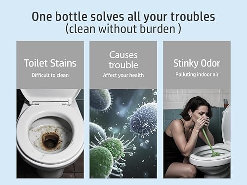 Miniatura 5 de CloudMades Limpiador de inodoro, pastillas sépticas para inodoro en botellas, botella limpiadora automática de inodoro de larga duración, limpia