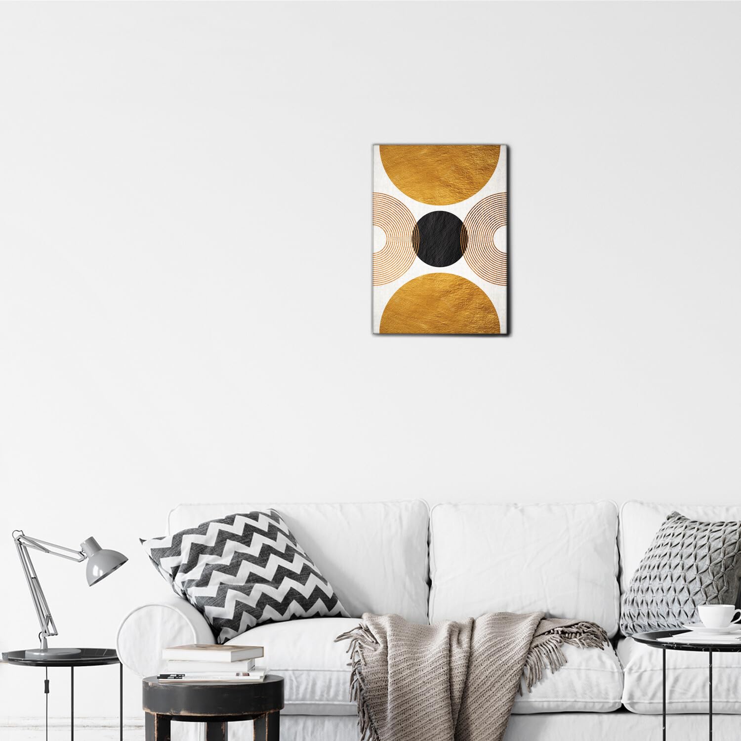 Giallobus - Gemälde - Mid Century - Gold - 04 - Premium Loom Canvas mit hoher Dicke - 35x50 - Bereit zum Aufhängen - Moderne Gemälde für zu Hause
