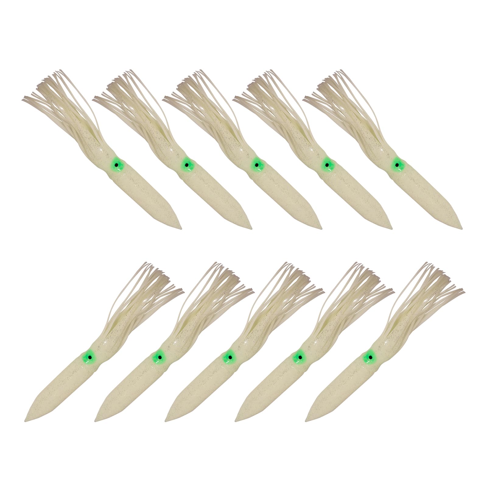 10 Stück 8 cm, weiche Angelköder, Tintenfisch, weiche Köder, umsäumter Tintenfisch, Jigging, Meeresköder, einfach zu verwenden, Bunte Tintenfisch Röcke